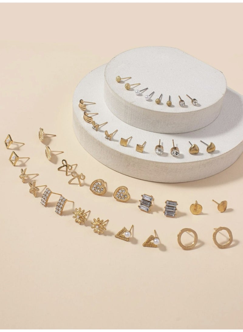 veya 20 Pairs Elegant Acrylic & Butterfly Earrings Set with Decorative Patterns - Image 2